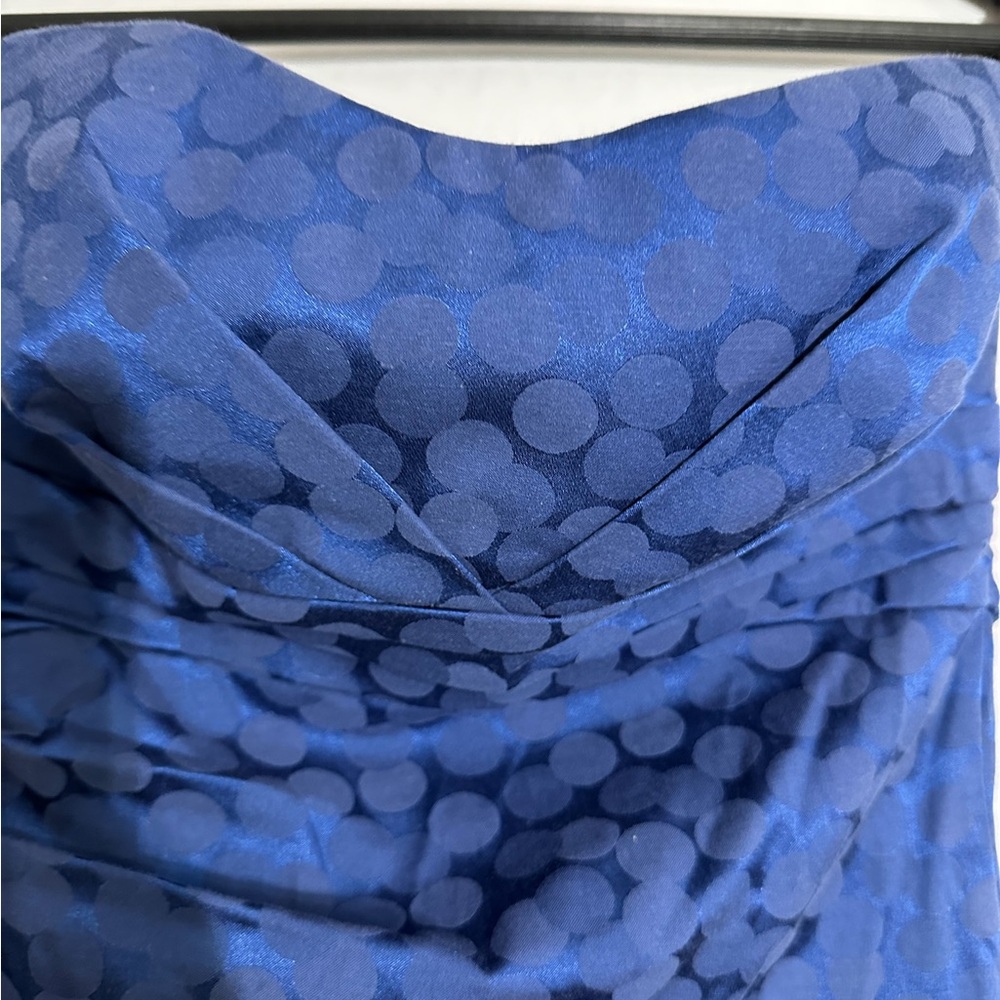 Ruby Rox Blue Strapless Bow-Back Polka Dot Party … - image 5